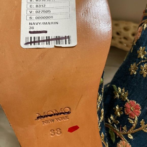 Mono Free People Eloise Embroidered Navy/Gold Floral Ankle Boots Sz 7/38 New - Picture 12 of 12